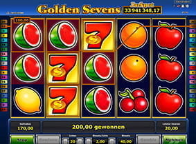 Ein kleiner Gewinn am Golden Sevens Online Spielautomat von Novoline