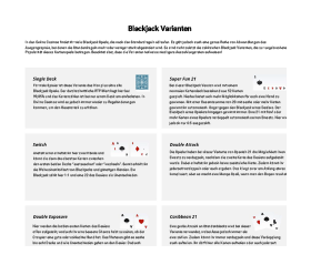 Vorschau PDF Blackjack Varianten.