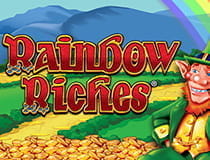 Das Bild zeigt den Spielautomaten Rainbow Riches.
