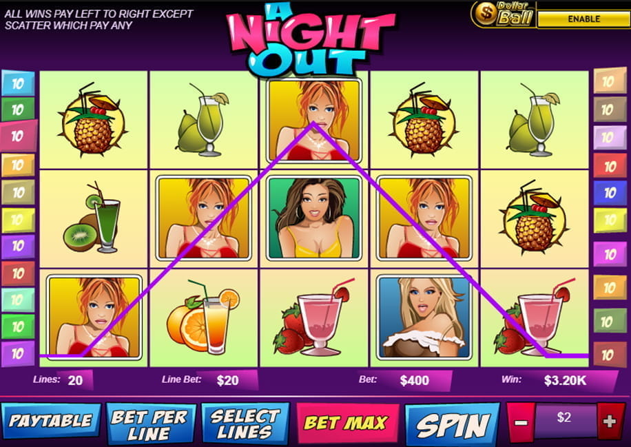 Ein Beispiel für einen hohen Gewinn beim A Night Out Slot