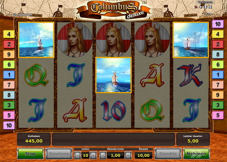 Hier könnt ihr den Columbus Deluxe Online Slot einfach mit Spielgeld testen
