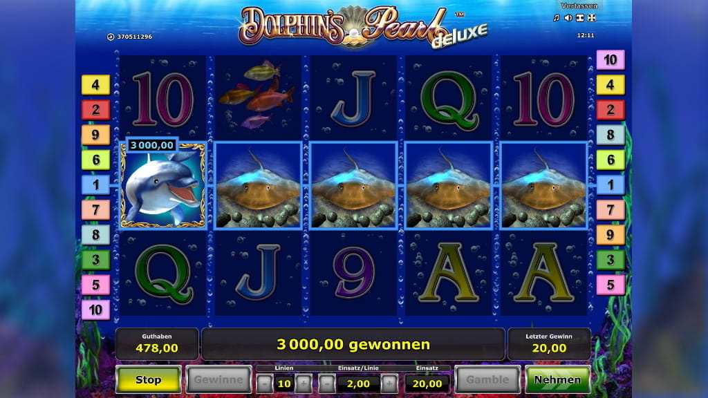 Ein Beispiel für einen hohen Gewinn beim Dolphin's Pearl Online Spielautomaten