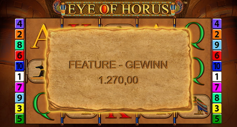 Ein Beispiel für einen hohen Feature-Gewinn beim Eye of Horus Online Slot