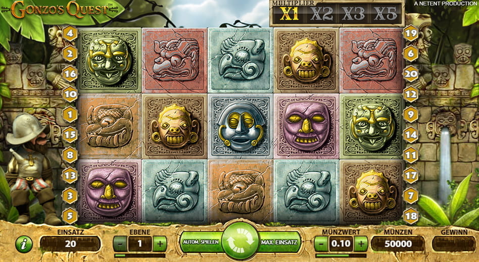 Vorschaubild des kostenlosen Sofortspiels - hier Gonzos Quest online spielen