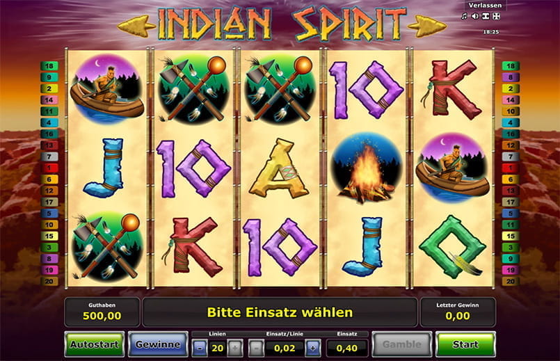 Hier könnt ihr Novolines Indian Spirit online spielen