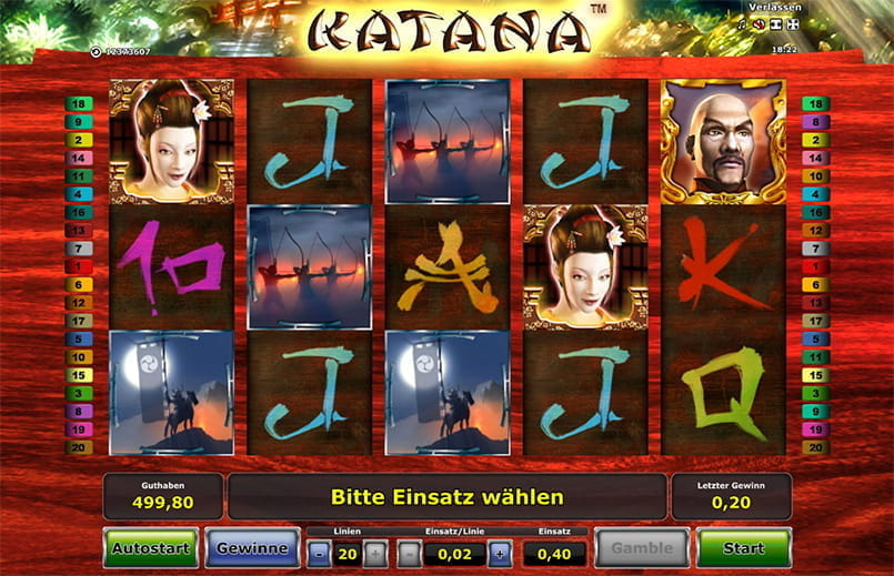 Jetzt hier auf meiner Seite den Katana Online Spielautomat von Novoline gratis ausprobieren