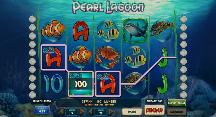 Ein Gewinn beim Slot Pearl Lagoon vom Entwicklerteam Play'n GO.