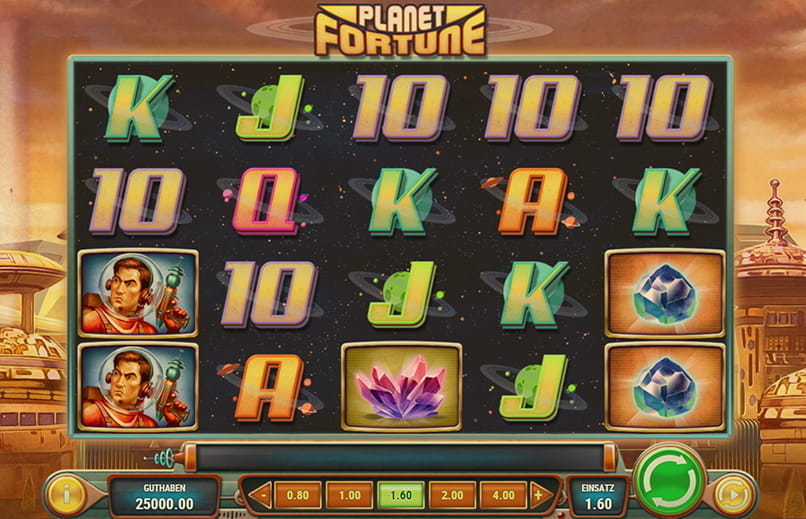 Der Startbildschirm des Spielautomaten Planet Fortune von Play'n GO.