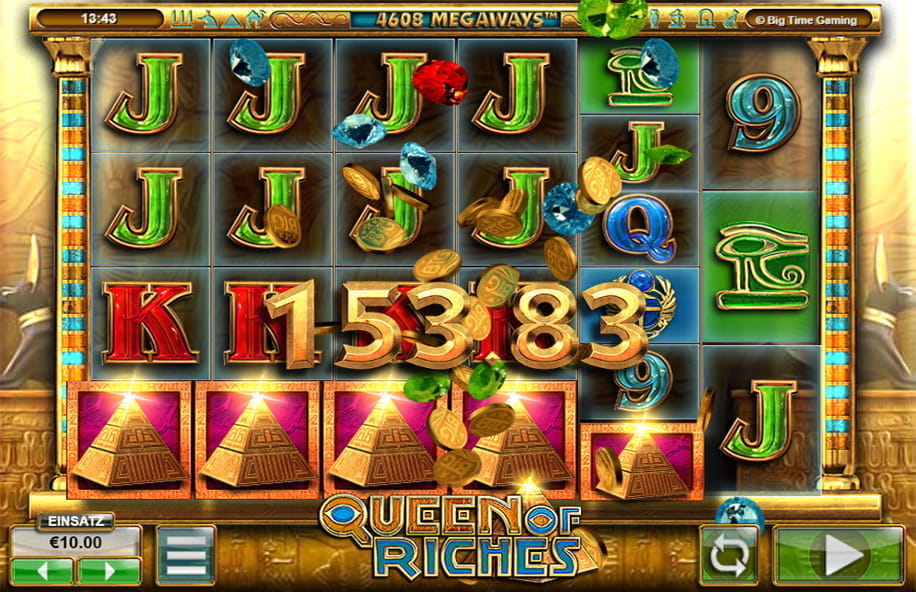 Ein hoher Gewinn beim Slot Queen of Riches vom Software Entwickler Big Time Gaming.