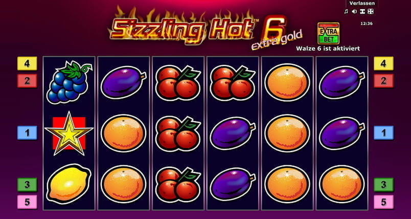 Die Extra Gold Version des Sizzling Hot 6 Spielautomatens