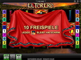 Bonusrunde des El Torero Slots