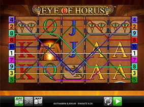 Die Gewinnlinien des Eye of Horus Spielautomaten