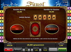 Das bekannte Novoline Risikospiel beim Faust Online Slot