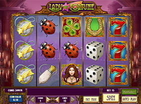 Vorschaubild Gewinnsymbole beim Spielautomaten Lady of Fortune.