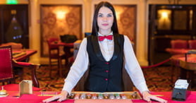Eine Live Dealerin im 7BitCasino.
