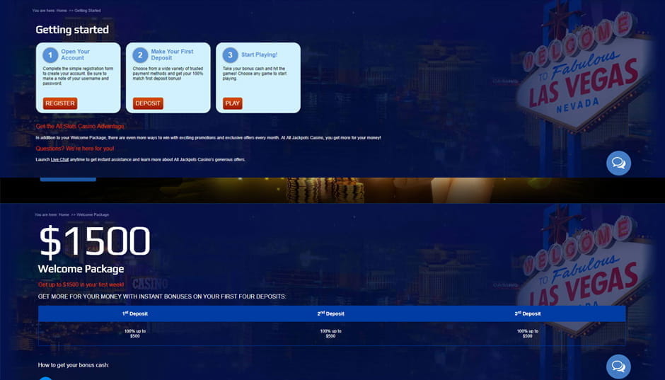 Das Bild zeigt das Bonusangebot von All Slots.