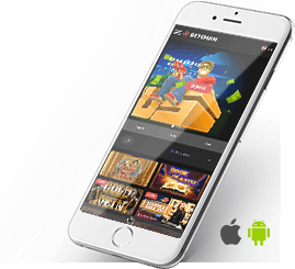 Die mobile Ansicht des Betchan Casinos auf einem Smartphone. Verfügbar für iOS und Android Geräte.