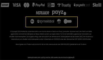 Der Footer der Betiton Webseite mit Informationen zur Lizenzierung.