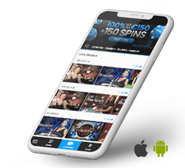 Die mobile Betiton Webseite auf einem Smartphone. Verfügbar für die Betriebssyteme iOS und Android.