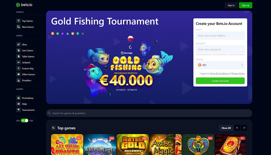 Das Bonus Angebot im Bets.io Casino.