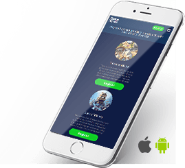 Die Webseite von Casino Heroes auf einem Smartphone. Verfügbar für iOS und Android Endgeräte.