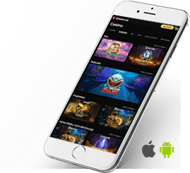 Casinospiele auf einem Handy. Verfügbar für iOS und Android.
