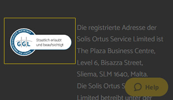 Im Footer der CrazyBuzzer Webseite ist das Logo der GGL zu sehen.