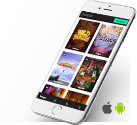 Auf diesem Bild sieht man ein Mobilgerät mit der App Version des Dunder Casinos. 