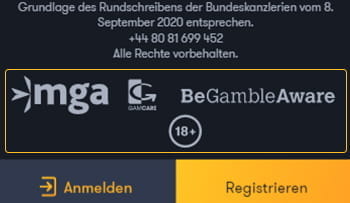 Im Footer der Webseite erhaltet ihr Informationen zur Lizenzierung und Sicherheit.