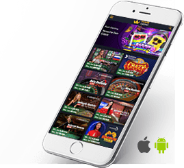 Das Frank Casino auf einem Mobilgerät. Verfügbar für iOS und Android.