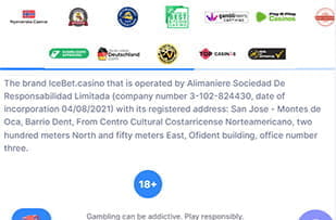Der Footer der mobilen IceBet Websseite.