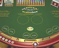 Der Spieltisch der neuen Blackjack Variante Duel-Blackjack