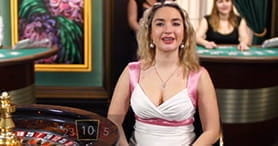 Ein Roulette Tisch mit Live Dealer bei EuroPalace für Microgaming.