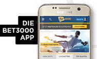 Die mobile Spielothek App für den Anbieter Bet3000 und die Symbole für die Kompatibilität mit Android und iOS.