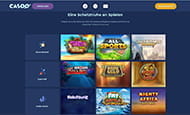 Die Hauptseite des Casoo präsentiert die beliebtesten Spielautomaten.