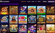 In der Lobby des Duxcasino findet ihr die beliebtesten Spiele wie Book of Dead oder Live Baccarat.