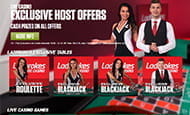 Überblick über die exklusiven Ladbrokes Live Spielothek Spieltische.