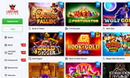 Die Auswahl an Slots.