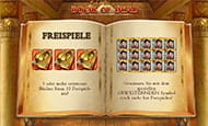 Menübildschirm von Book of Dead bei Megarush.