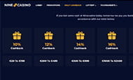 Die Nine Spielothek Cashback Angebote.