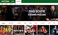 Der Live Dealer Bereich im Piggy Bang Spielothek.
