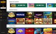 Auf diesem Bild sieht man die Spielauswahl des Shadow Bet Online Casinos. Im oberen Abschnitt sind die beliebten Spiele aufgelistet und im unteren Teil die neuen Spiele.