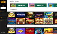 Auf diesem Bild sieht man die Spielauswahl des Shadow Bet Online Spielotheken. Im oberen Abschnitt sind die beliebten Spiele aufgelistet und im unteren Teil die neuen Spiele.