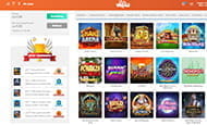 Spielportfolio im Slotty Vegas Spielothek mit der Filterfunktion.