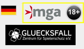 Im Footer erkennt ihr u.a. die Logos von Thwate, Gambling Therapy und der Malta gaming Authority.