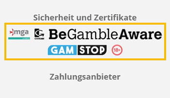 Jetbull Footer mit Infos zu Sicherheit und Lizenzen