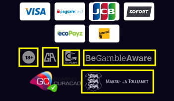 Der Footer der mobilen Webseite des LyraCasinos.