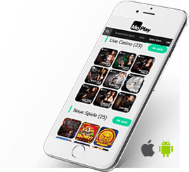 Das MoPlay Casino auf einem Smartphone mit iOS oder Android Betriebssystem.