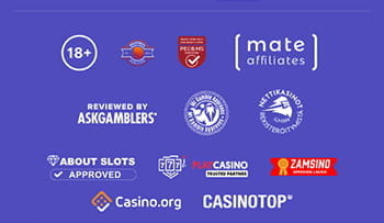 Der Footer der OhMySpins Webseite.