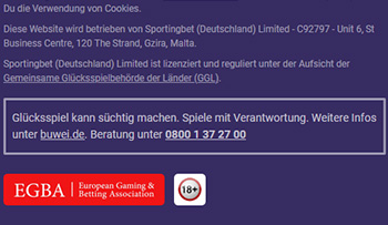 PartySlots Footer mit Infos zu Sicherheit und Lizenzen